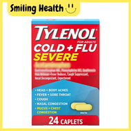 EXPIRY 6/2024 Tylenol For Adults Cold + Flu Severe Medicine Caplets - 24 Caplets