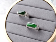 方形翡翠男戒 | 冰種陽綠翡翠 | 天然A貨翡翠戒指