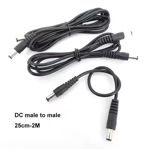 0.5m/1M/2M 12V DC Male To Male plug Power supply M/M Connector Extension cable Plug 5.5mmx2.1mm CCTV