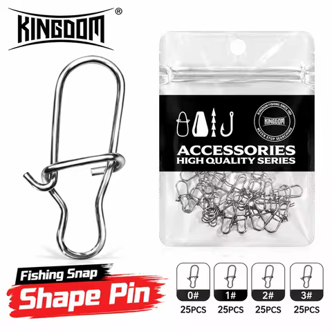 Kingdom 25pcs D Snap High Quality Fishing Lure Accessories Super Strength Stainless Steel Material F
