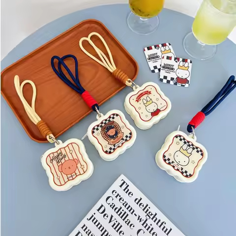 Kawaii Cartoon Miffy Rabbit Coin Purse Wallet Boris Silicone Mini Earphone Storage Bag Keychain Crea
