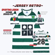 LISBON RETRO HOME SPORTING JERSEY 2002 2003 RETRO SPORTINGLISBON JERSEY 02 03