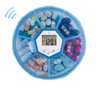 1 Week 7 Days Round Timing Electronic Pill Box Four Sets Alarm 7 Grids Medicine Serving Smart Remind