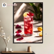 Paintings of lemon tea shops, soft drinks, drinks, coffee shops, decorative paintings for lemon tea 