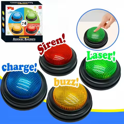 Quiz Buzzer Set For Classroom Electronic Game Show Buzzer 4 Player Trivia Response System Led Quick 