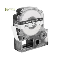 5 Pack Replace -4WBN LC-4WBN9(SS12KW) Label Tapes for  LabelWorks LW300 LW400 LW500 LW700 Black On W
