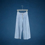 二手 歐美品牌 HOLLISTER 淺藍 寬管寬褲 M 牛仔長褲 VB912 ﹝凡賽蘇﹞