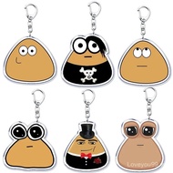 Kawaii Game My Pet Alien Emo Noteit Pou cartoon keychain for bag accessories, pendants, jewelry, gif