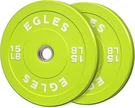 EGLES Vibrant Colorful Olympic Weight Plates, Rubber Barbell Plates, 2-inch Standard Virgin Rubber B