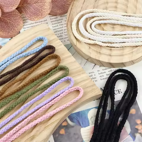 10/20/30/50M Hand Woven Rope 5mm Colored Cotton Cord By Meters Belt Sling Macrame Ropes Home Decorat