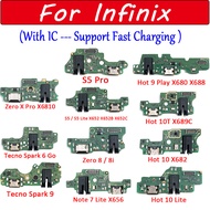 1X USB Charging Port Connector Board Flex Cable For Infinix Hot 9 Play X680 X688 10 X682 10T X689C N