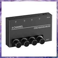 (WNPS) 4 Channel Headphone Amplifier Stereo Audio Amp Audio Amplifier Headphone Splitter With 4 3.5M