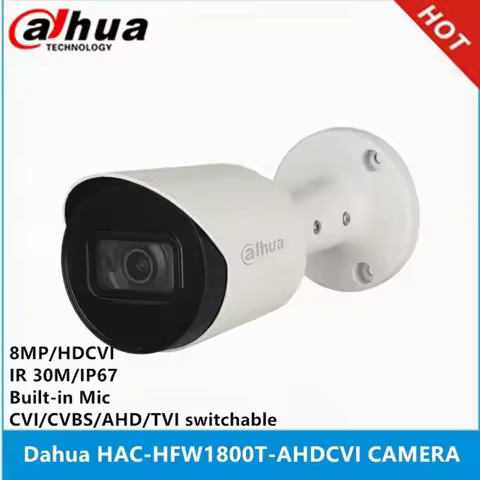 Dahua HAC-HFW1800T-A 8MP built in mic 4K Real-time HDCVI IR30M IP67 HDCVI Camera CVI/CVBS/AHD/TVI sw