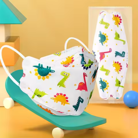 10pcs/Pack 0-2y & 3-7y & 8-14y Funny Cartoon Kids & Children Face Mask 4-Layer Earloop Particulate R