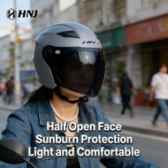 100% Original HNJ Motorcycle Helmet Half Open Face Sunburn Protection  Durable ABS Shell Multiple Co