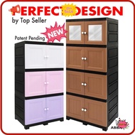 ⭐READY STOCK⭐ Abbaware Wardrobe Wooden design  Almari Baju Storage Cabinet Drawer Cabinet