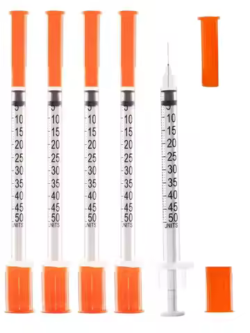 100PCS 0.5ml 0.3ml Disposable insuline Syringe With Needle Sterlie Individually wrapped for Pet Anim
