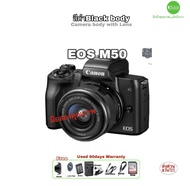 Canon EOS M50 24.1MP 4K Mirrorless Vlogging Camera Lens 15-45mm กล้องสุดฮิตยูทูปเปอร์ไลฟ์สด มือสองคุ