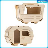 [Ahagexa] Wooden Hamster Hideout DIY Hamster House for Small Animals Chinchilla Rat