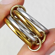 Four-Piece Link Chain Stackable Ring Kit for Women Simple Stainless Steel Spinelli Ring Design