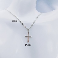 💥READY STOCK💥  925 Sterling Silver "Cross Necklace Set" (PROMO Set Rantai Leher+Loket) 925銀十字架鏈墜項鏈組(SP 035 + ♱·30)
