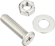 Daidohant 10185990 Ultra Low Head Machine Screw Set (with nuts and washers), Hanging Pack, Stainless