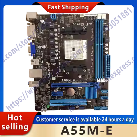 NEW Used motherboard A55M-E DDR3, AMD A55M A55 supports A10-6790K A6-5400K CPU SATA II PCI-E X16 VGA