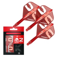 Target Darts Nathan Aspinall K Flex Integrated Dart Flights & Shafts | Pack of 3 K-Flex, No.2 | Shor