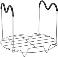 Steamer Rack Trivet with Heat Resistant Silicone Handles Compatible with Instant Pot Accessories 6 Qt 8 Quart, Stainless Steam Rack Pressure Cooker Trivet - Long Handles for Easy Chicken &amp; Pot Removal