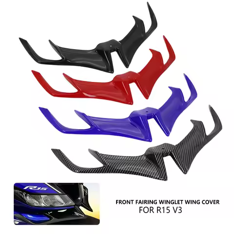 For YAMAHA R15 V3 2017 2018 2019 2020 2021 Motorcycle Front Fairing Winglet Wing Cover Trim Shark Fi