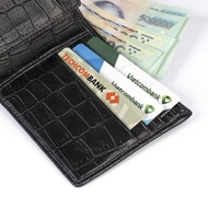 Vaca mini wallet - crocodile grain leather, horizontal size 11 x 9 cm, Artemis brand