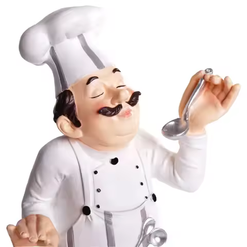 Resin Crafts Chef Statue, Creative Character Ornaments, Home Decoration, Bar, Western Restaurant, Ca