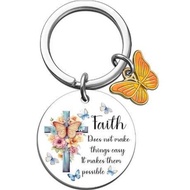 Bible verse stainless steel Keychain faith