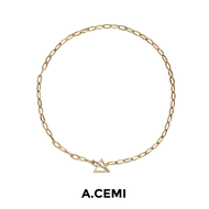 A.CEMI Triangle Choker สร้อยคอโชคเกอร์เงินแท้ ชุบทอง 18K