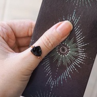 未加工電氣石銅戒指，繞線，天蠍座水晶，萬聖節禮物