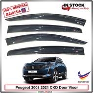 [BIG 11CM WIDTH] Peugeot 3008 CKD 2021 Original AG Rain Door Visor Air Press Wind Deflector Car Acce