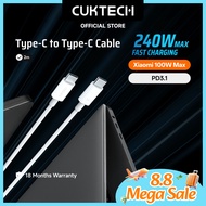 CUKTECH 240W 5A Braided Cable Type-C to Type-C Fast Charging Cable Xiaomi 100W PD3.1 Supercharge for