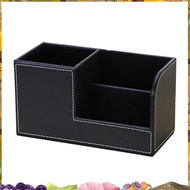 Leather Desk Organizer,Office Supplies Holder Desktop Stationery Storage Box for Business Card, Pen,