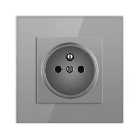 JHJCH European Union Standard Grounding Wall Power Socket, French Plug, 16A 250V Type C Charging USB