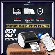 D520 A6 Thermal Printer Bluetooth (Mac & Windows) Phone (IOS & Android) PDF Printing Waybill Barcode