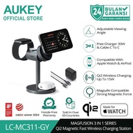 AUKEY Magnetic Wireless Charger 15W 3 In 1 MFI With Port Type C LC-MC311