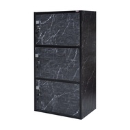 ตู้ล็อคเกอร์ 3 ช่อง ลายหินอ่อน สีดำ |AB| เฟอร์นิเจอร์ห้องนอน Rack shelf bed room Locker
