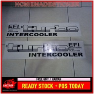 Sticker Pintu Belakang TURBO EFI Intercooller 2 Pcs