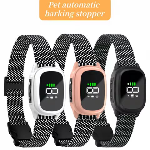 Pet Dog Anti Barking Device Waterproof Ultrasonic Stop Barking Vibration Anti Bark Collar Dogs Train