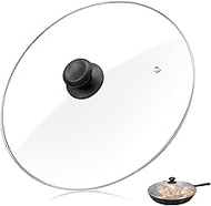 12 Inch Tempered Glass Pot Lid for Lodge 12” Cast Iron Skillets and 7 Quart Dutch Ovens, Round Glass