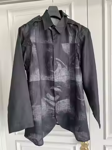 TOP-YAMAMOTO original design eye print button-down casual Yamamoto style shirt with exclusive Japane