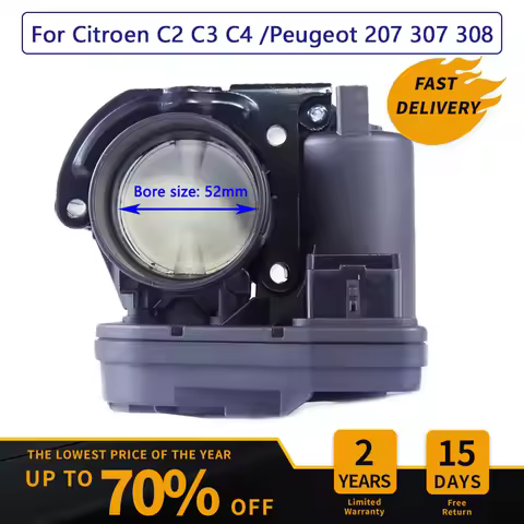 Throttle Body for 16V Peugeot 207 307 308 1007 1.6L Citroen C2 C3 C4 Berlingo Xsara Throttle Valve 0