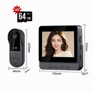 M15S 1080P สมาร์ทวิดีโอออดกล้อง วิดีโอกริ่งประตู IPS ขนาด4.3นิ้ว170°กล้องติดตาแมวประตูที่ประตู กล้อง