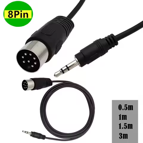 Din 8 Pin to 3.5mm Cable 8Pin Din Male Plug to 3.5mm Male Audio Adapter Cable for Musical instrument