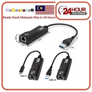 USB 3.0/Type C 3.0 to RJ45 Gigabit LAN Network Adapter 1000 Mbps Ethernet Network Adapter Type-C to 